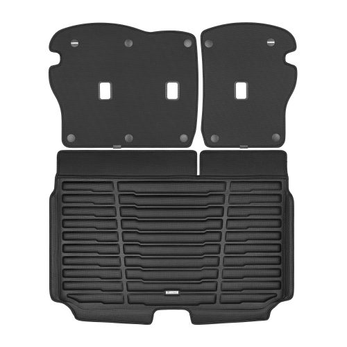 A set of black TuxMat trunk mats for Mini Cooper models.