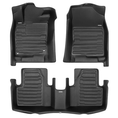 A set of black TuxMat car floor mats for Honda Civic models.