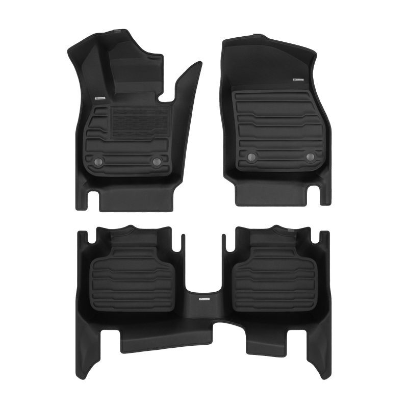 A set of black TuxMat car floor mats for Mini Countryman models.