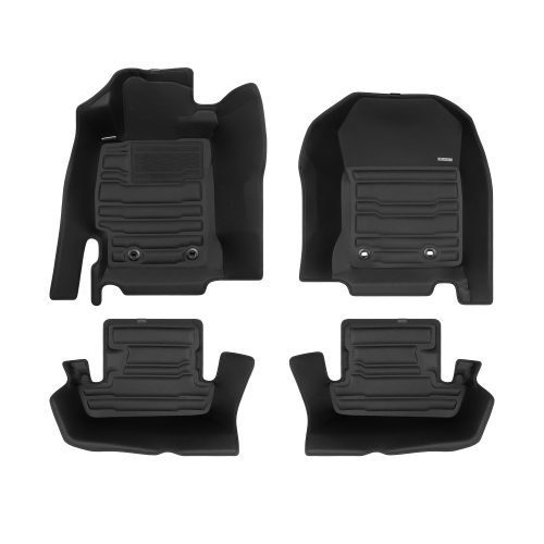 A set of black TuxMat car floor mats for Subaru BRZ models.