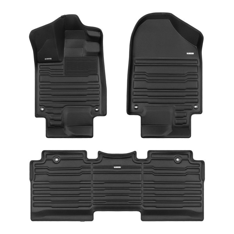 A set of black TuxMat car floor mats for Honda Odyssey models.