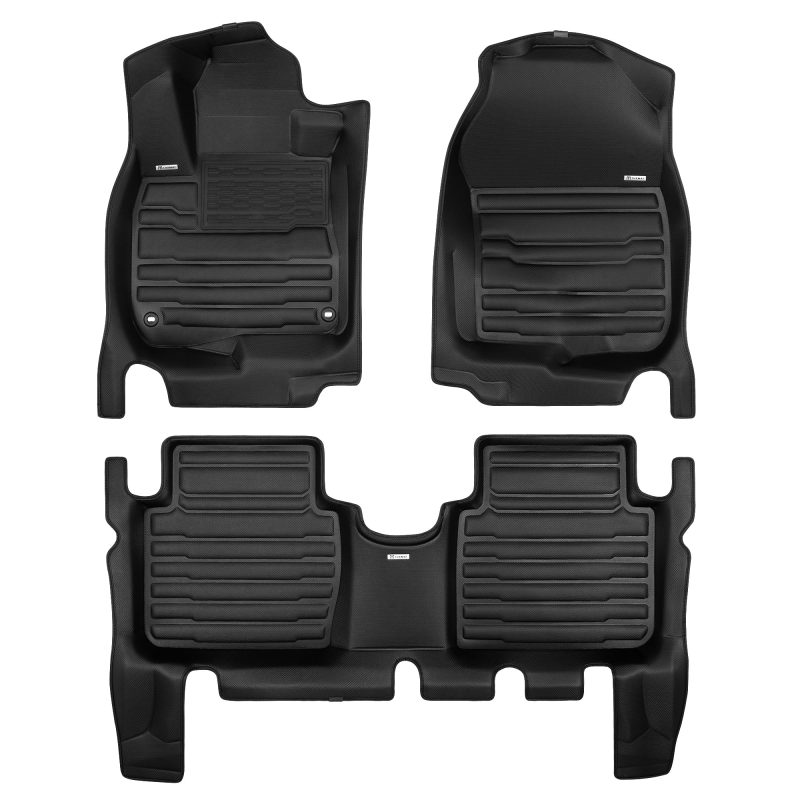 A set of black TuxMat car floor mats for Honda CR-V models.