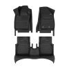 A set of black TuxMat car floor mats for Jeep Compass models.