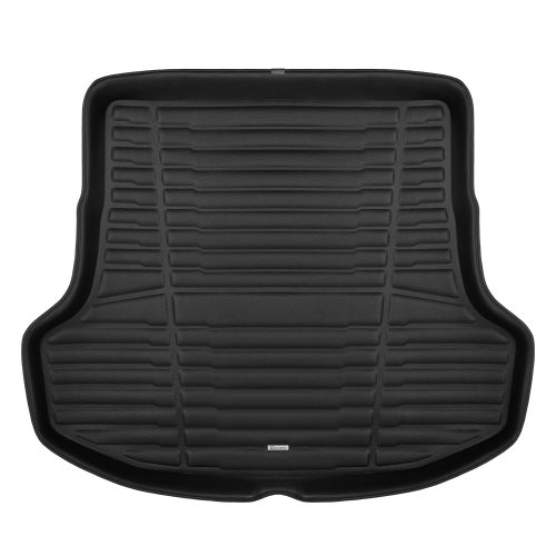 A set of black TuxMat trunk mats for Kia Stinger models.