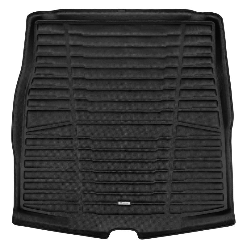 A set of black TuxMat trunk mats for Alfa Romeo Stelvio models.