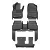 A set of black TuxMat car floor mats for Mazda CX-9 models.