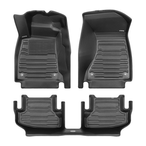 A set of black TuxMat car floor mats for Audi A5 models.