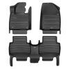 A set of black TuxMat car floor mats for Hyundai Santa Fe models.