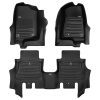 A set of black TuxMat car floor mats for Jeep Wrangler models.