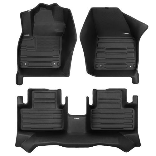 A set of black TuxMat car floor mats for Volvo XC40 models.