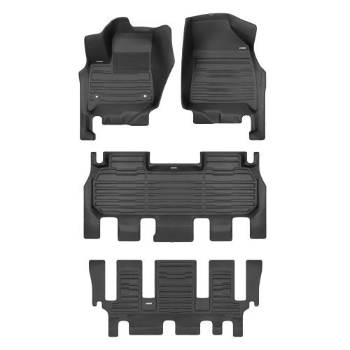 A set of black TuxMat car floor mats for Buick Enclave models.