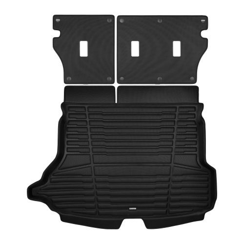 A set of black TuxMat trunk mats for Subaru Forester models.