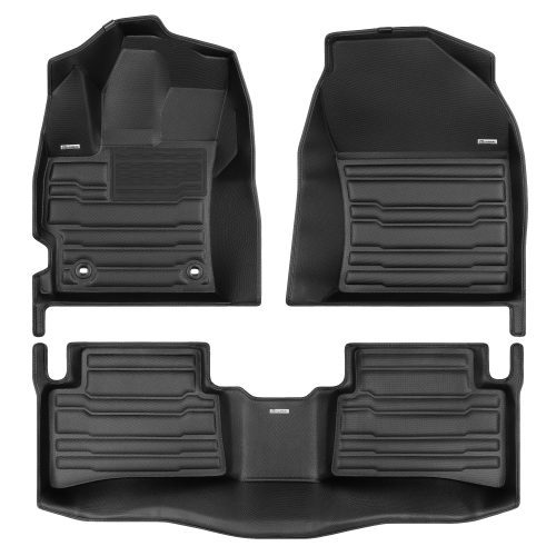 A set of black TuxMat car floor mats for Toyota Corolla models.