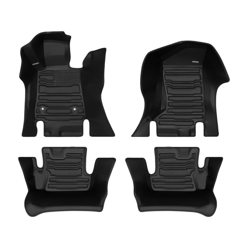 A set of black TuxMat car floor mats for Chevrolet Camaro models.