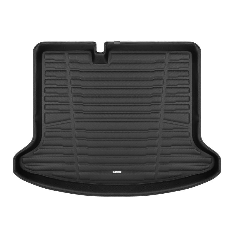 A set of black TuxMat trunk mats for Nissan Kicks models.