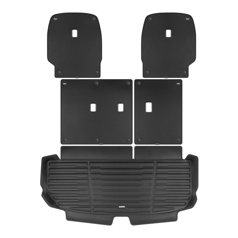 A set of black TuxMat trunk mats for Hyundai Palisade models.