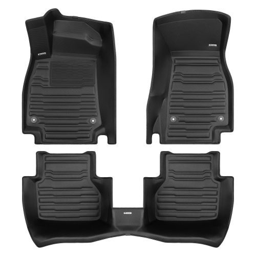 A set of black TuxMat car floor mats for Audi A6/S6 models.