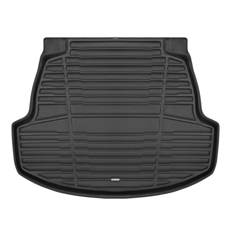 A set of black TuxMat trunk mats for Toyota Corolla models.