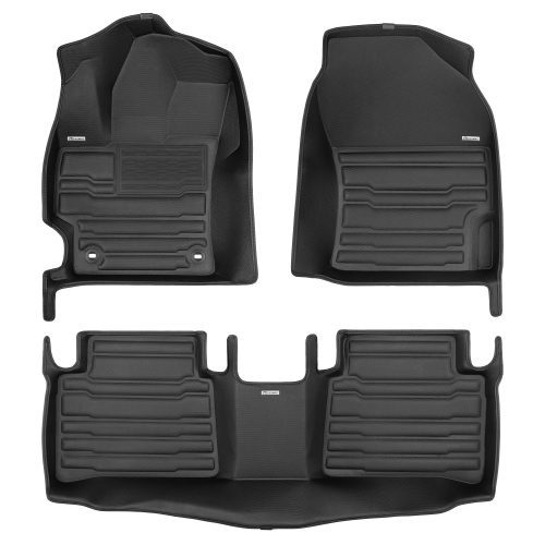 A set of black TuxMat car floor mats for Toyota Corolla models.