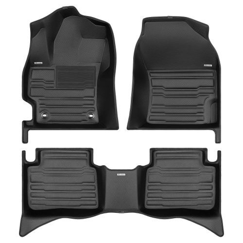 A set of black TuxMat car floor mats for Toyota Corolla models.