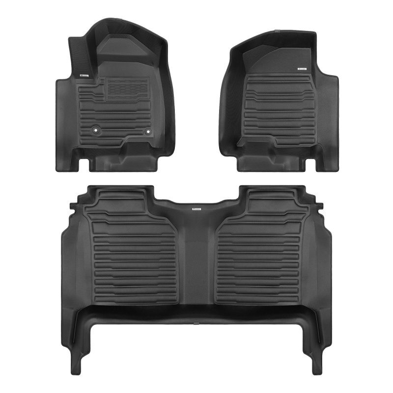 A set of black TuxMat car floor mats for GMC Sierra HD models.