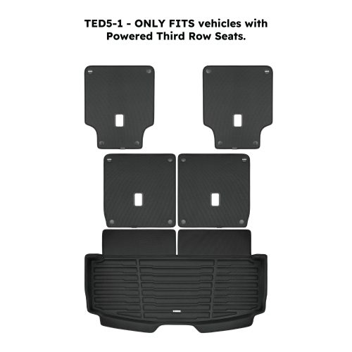 A set of black TuxMat trunk mats for Ford Explorer models.