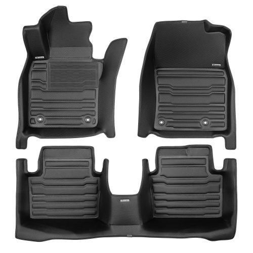 A set of black TuxMat car floor mats for Mazda CX-30 models.