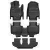 A set of black TuxMat car floor mats for Toyota Highlander models.