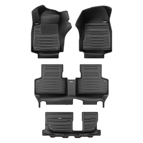 A set of black TuxMat car floor mats for Mercedes-Benz GLB models.