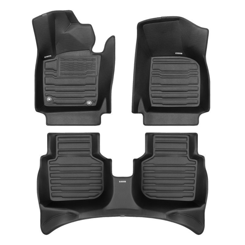 A set of black TuxMat car floor mats for Volkswagen Passat models.