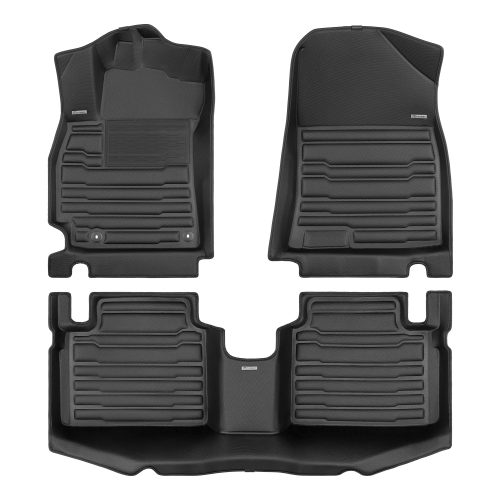 A set of black TuxMat car floor mats for Hyundai Elantra models.