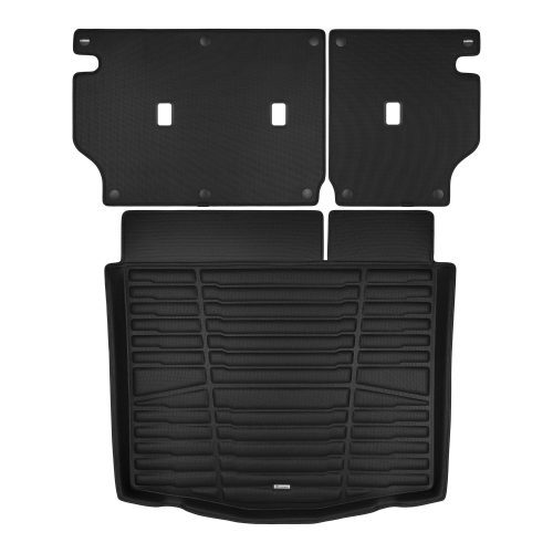 A set of black TuxMat trunk mats for Ford Mustang Mach-E models.