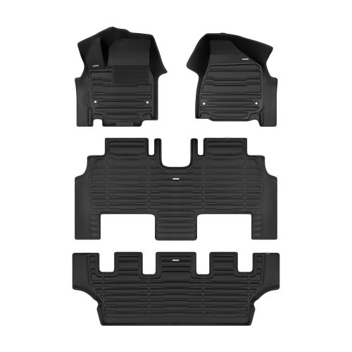 A set of black TuxMat car floor mats for Chrysler Pacifica models.