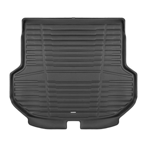 A set of black TuxMat trunk mats for Hyundai Santa Fe models.