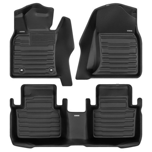 A set of black TuxMat car floor mats for Toyota Camry models.