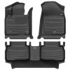 A set of black TuxMat car floor mats for Hyundai Tucson models.