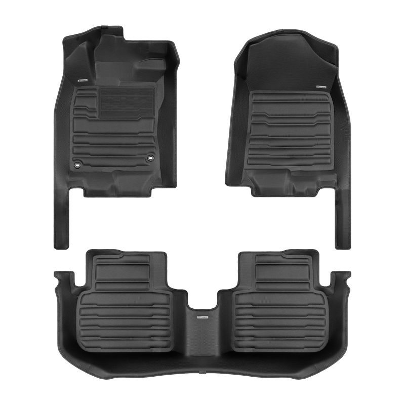 A set of black TuxMat car floor mats for Acura Integra models.