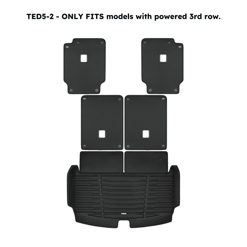 A set of black TuxMat trunk mats for Jeep Grand Cherokee L models.