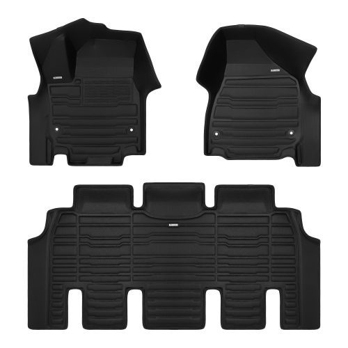 A set of black TuxMat car floor mats for Chrysler Pacifica models.