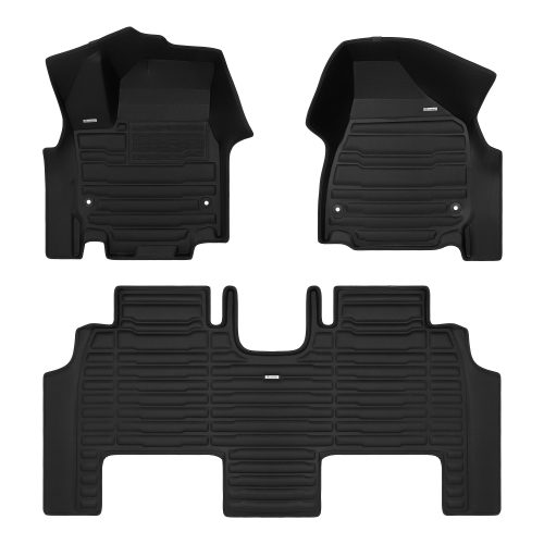 A set of black TuxMat car floor mats for Chrysler Pacifica models.