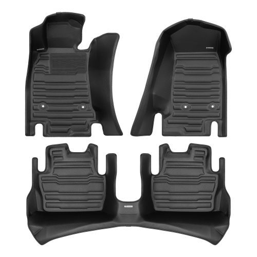 A set of black TuxMat car floor mats for Cadillac CT4 models.