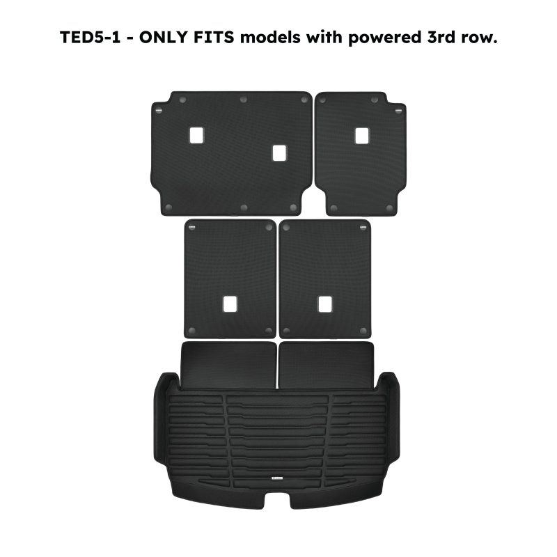 A set of black TuxMat trunk mats for Jeep Grand Cherokee L models.