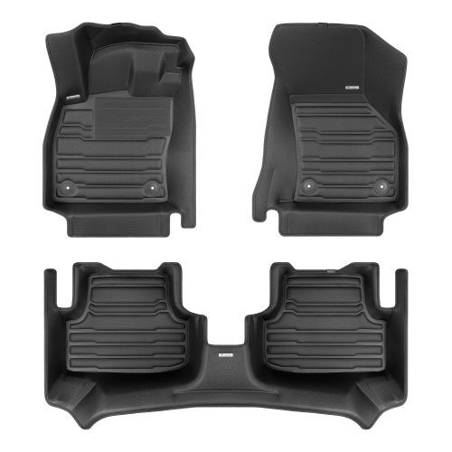 A set of black TuxMat car floor mats for Audi S3 and RS3 models.