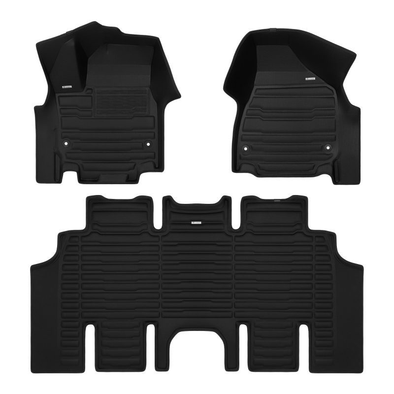 A set of black TuxMat car floor mats for Chrysler Pacifica models.