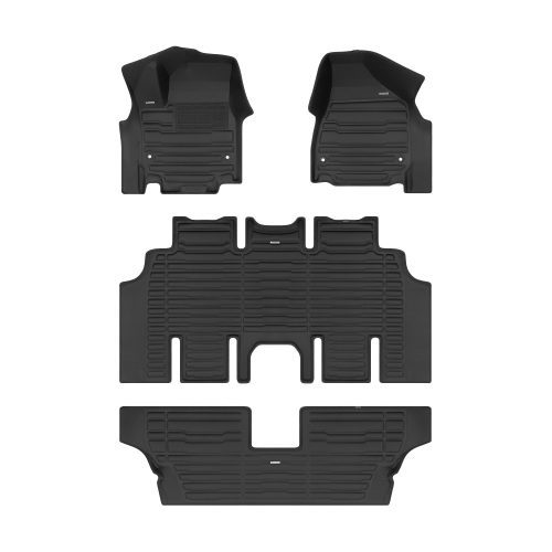 A set of black TuxMat car floor mats for Chrysler Pacifica models.