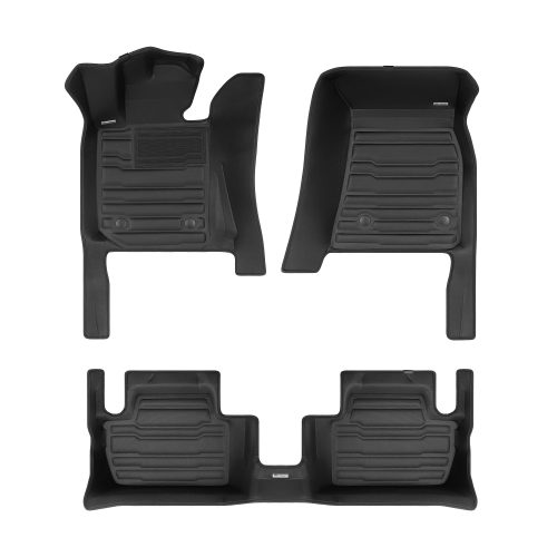 A set of black TuxMat car floor mats for BMW 2-Series models.