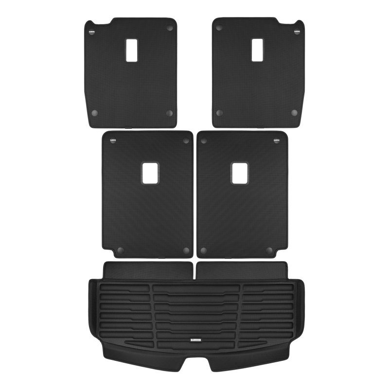 A set of black TuxMat trunk mats for Cadillac XT6 models.