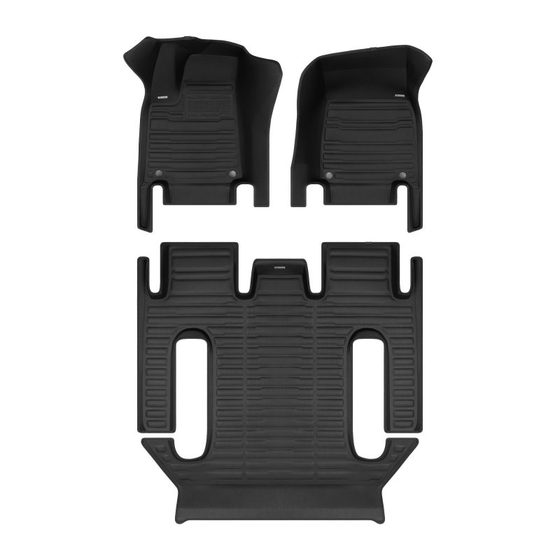 A set of black TuxMat car floor mats for Tesla Model X models.