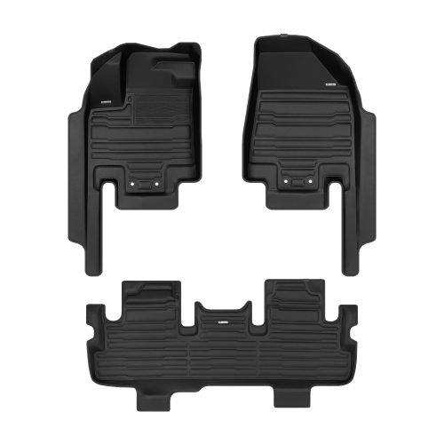 A set of black TuxMat car floor mats for Infiniti QX60 models.