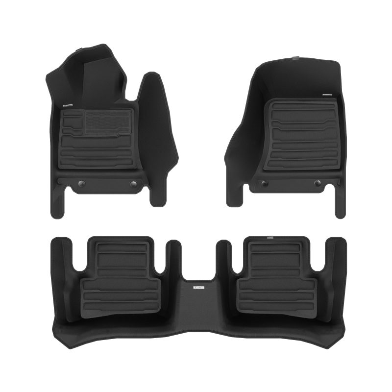 A set of black TuxMat car floor mats for Mercedes-Benz C-Class models.